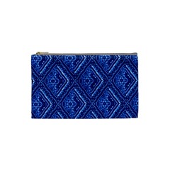 Blue Fractal Background Cosmetic Bag (small)  by Simbadda