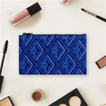 Blue Fractal Background Cosmetic Bag (Small)  Front