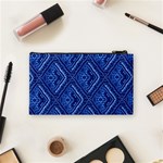 Blue Fractal Background Cosmetic Bag (Small)  Back