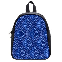 Blue Fractal Background School Bags (small)  by Simbadda