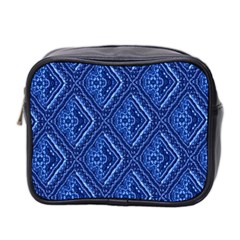 Blue Fractal Background Mini Toiletries Bag 2-side by Simbadda