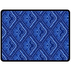 Blue Fractal Background Fleece Blanket (large)  by Simbadda