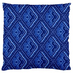 Blue Fractal Background Large Cushion Case (one Side) by Simbadda