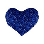 Blue Fractal Background Standard 16  Premium Heart Shape Cushions Back