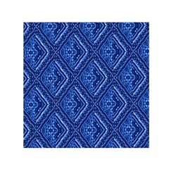 Blue Fractal Background Small Satin Scarf (square) by Simbadda