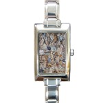 Multi Color Stones Wall Texture Rectangle Italian Charm Watch Front