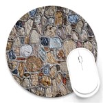 Multi Color Stones Wall Texture Round Mousepads Front