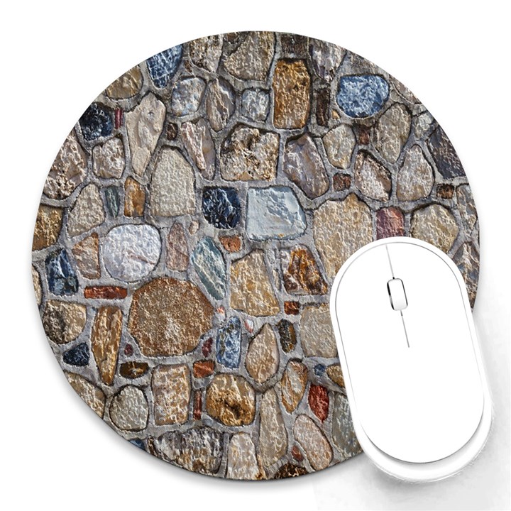 Multi Color Stones Wall Texture Round Mousepads