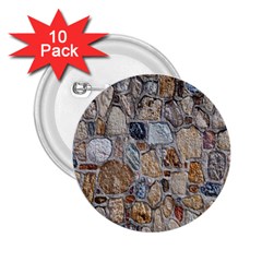 Multi Color Stones Wall Texture 2 25  Buttons (10 Pack)  by Simbadda