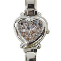 Multi Color Stones Wall Texture Heart Italian Charm Watch by Simbadda