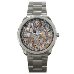 Multi Color Stones Wall Texture Sport Metal Watch by Simbadda