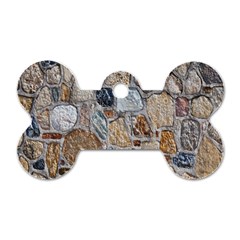 Multi Color Stones Wall Texture Dog Tag Bone (one Side) by Simbadda