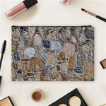 Multi Color Stones Wall Texture Cosmetic Bag (Large)  Back