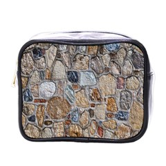 Multi Color Stones Wall Texture Mini Toiletries Bags by Simbadda