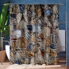 Multi Color Stones Wall Texture Shower Curtain 60  X 72  (medium)  by Simbadda