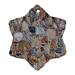 Multi Color Stones Wall Texture Snowflake Ornament (two Sides) by Simbadda