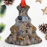 Multi Color Stones Wall Texture Christmas Tree Ornament (Two Sides) Front