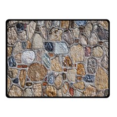 Multi Color Stones Wall Texture Double Sided Fleece Blanket (small)  by Simbadda