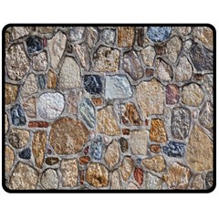 Multi Color Stones Wall Texture Double Sided Fleece Blanket (medium)  by Simbadda