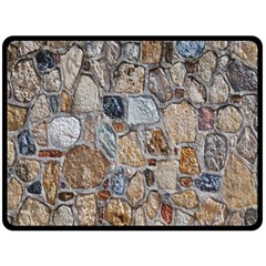 Multi Color Stones Wall Texture Double Sided Fleece Blanket (large)  by Simbadda