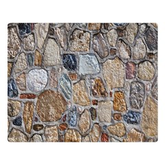 Multi Color Stones Wall Texture Double Sided Flano Blanket (large)  by Simbadda