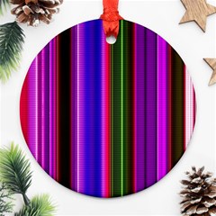 Fun Striped Background Design Pattern Ornament (round) by Simbadda