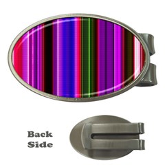 Fun Striped Background Design Pattern Money Clips (oval)  by Simbadda