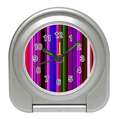 Fun Striped Background Design Pattern Travel Alarm Clocks by Simbadda