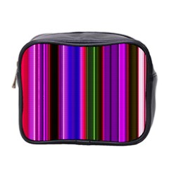 Fun Striped Background Design Pattern Mini Toiletries Bag 2-side by Simbadda