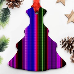 Fun Striped Background Design Pattern Christmas Tree Ornament (two Sides) by Simbadda