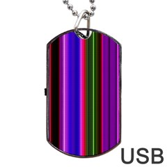 Fun Striped Background Design Pattern Dog Tag Usb Flash (one Side) by Simbadda