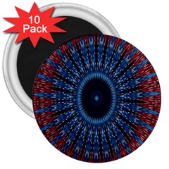 Digital Circle Ornament Computer Graphic 3  Magnets (10 Pack)  by Simbadda