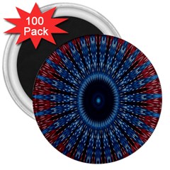 Digital Circle Ornament Computer Graphic 3  Magnets (100 Pack) by Simbadda