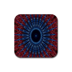 Digital Circle Ornament Computer Graphic Rubber Coaster (square)  by Simbadda