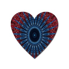 Digital Circle Ornament Computer Graphic Heart Magnet by Simbadda