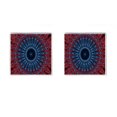 Digital Circle Ornament Computer Graphic Cufflinks (square) by Simbadda