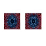 Digital Circle Ornament Computer Graphic Cufflinks (Square) Front(Pair)