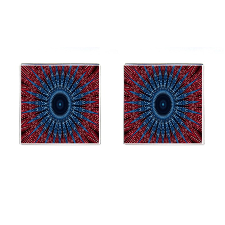 Digital Circle Ornament Computer Graphic Cufflinks (Square)