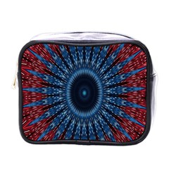 Digital Circle Ornament Computer Graphic Mini Toiletries Bags by Simbadda