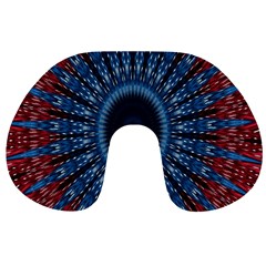 Digital Circle Ornament Computer Graphic Travel Neck Pillows by Simbadda