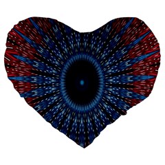 Digital Circle Ornament Computer Graphic Large 19  Premium Flano Heart Shape Cushions by Simbadda