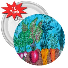 Mural Displaying Array Of Garden Vegetables 3  Buttons (10 Pack)  by Simbadda