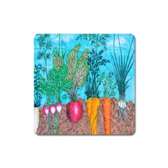 Mural Displaying Array Of Garden Vegetables Square Magnet by Simbadda