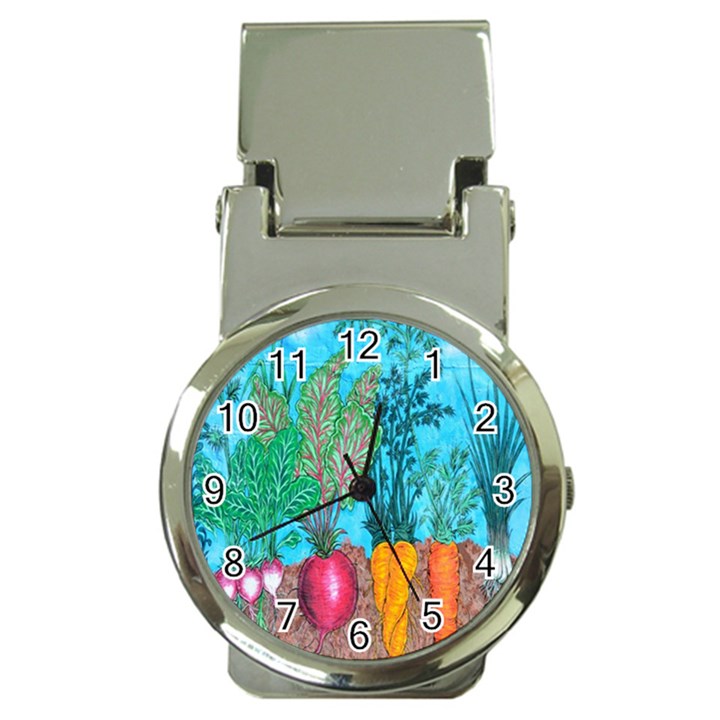 Mural Displaying Array Of Garden Vegetables Money Clip Watches