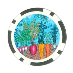 Mural Displaying Array Of Garden Vegetables Poker Chip Card Guard by Simbadda