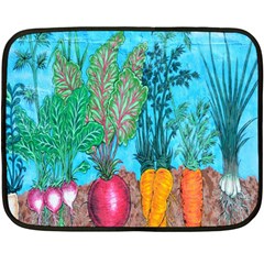 Mural Displaying Array Of Garden Vegetables Double Sided Fleece Blanket (mini)  by Simbadda