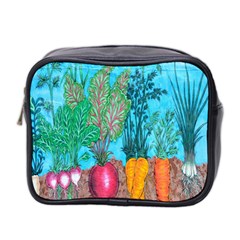 Mural Displaying Array Of Garden Vegetables Mini Toiletries Bag 2-side by Simbadda