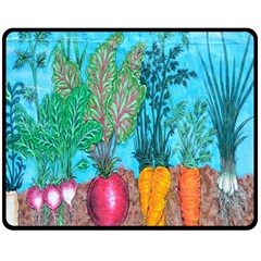 Mural Displaying Array Of Garden Vegetables Fleece Blanket (medium)  by Simbadda