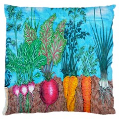 Mural Displaying Array Of Garden Vegetables Large Cushion Case (two Sides) by Simbadda