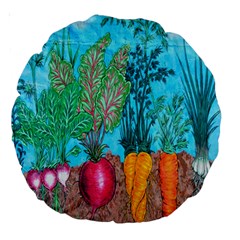 Mural Displaying Array Of Garden Vegetables Large 18  Premium Round Cushions by Simbadda